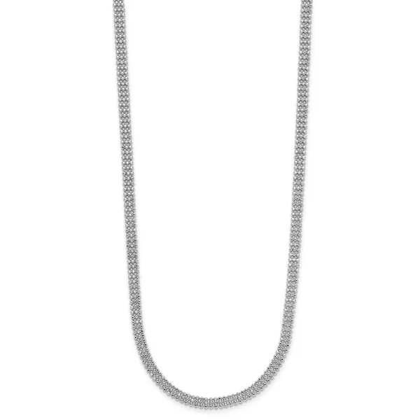 Leslie's Sterling Silver RH-plt Polish 3-Strand Beaded w/2in ext. Necklace Image 2 Jerald Jewelers Latrobe, PA