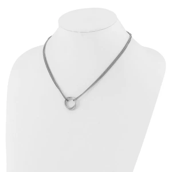 Leslie's Sterling Silver RH-plated Multi-Strand Circles w/ 2in ext. Necklac Image 3 Atlanta West Jewelry Douglasville, GA