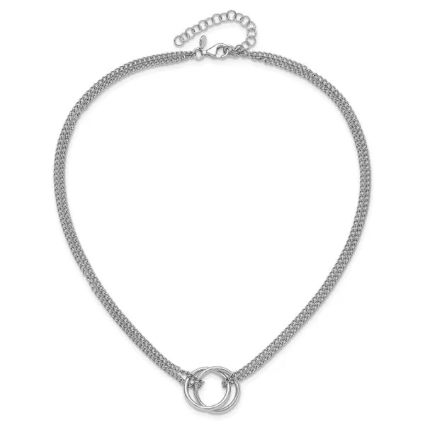 Leslie's Sterling Silver RH-plated Multi-Strand Circles w/ 2in ext. Necklac Image 4 Spath Jewelers Bartow, FL