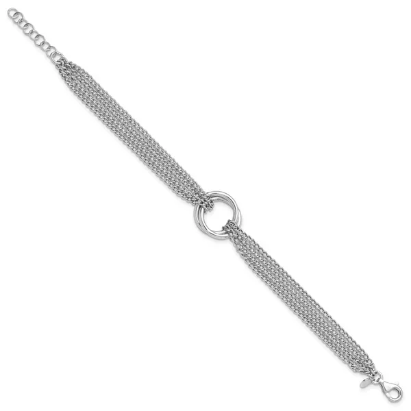 Leslie's Sterling Silver RH-plated Multi-Strand Circles w/ 1in ext. Bracele Image 2 Jerald Jewelers Latrobe, PA