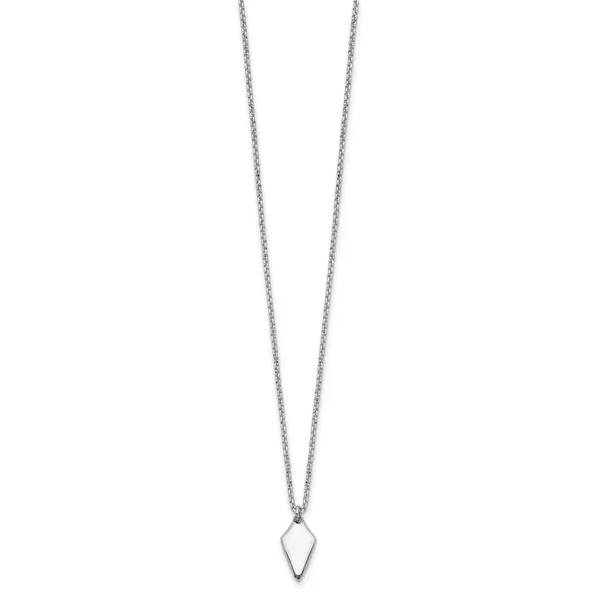Leslie's Sterling Silver Rh-plated Polished Arrowhead w/1in ext. Necklace Image 2 G.G. Gems, Inc. Scottsdale, AZ