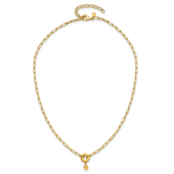 Leslie's Sterling Silver Gold-plated with 2in ext. Circle Necklace Image 4 Thomas A. Davis Jewelers Holland, MI