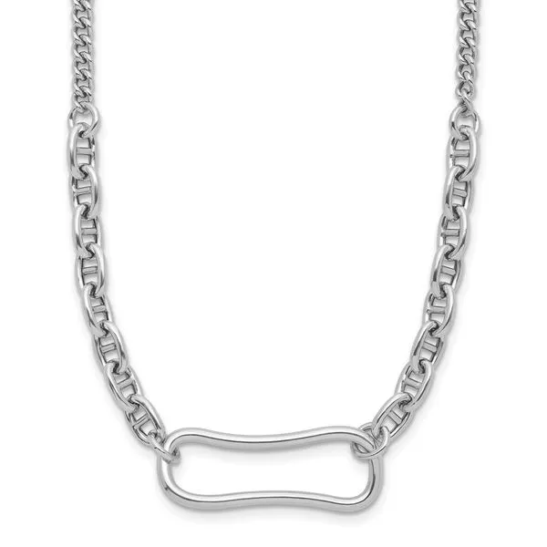 Leslie's Sterling Silver Rhodium-plated with 2in ext. Necklace Valentine's Fine Jewelry Dallas, PA