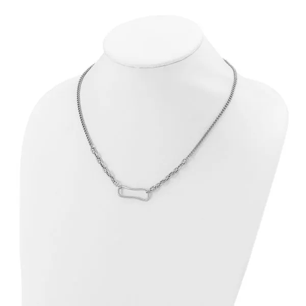 Leslie's Sterling Silver Rhodium-plated with 2in ext. Necklace Image 3 Valentine's Fine Jewelry Dallas, PA