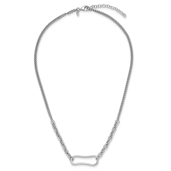 Leslie's Sterling Silver Rhodium-plated with 2in ext. Necklace Image 4 Valentine's Fine Jewelry Dallas, PA