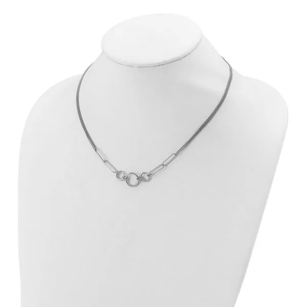 Leslie's Sterling Silver Rh-plated 2-Strand w/1.75in ext. Fancy Necklace Image 3 John E. Koller Jewelry Designs owasso, OK