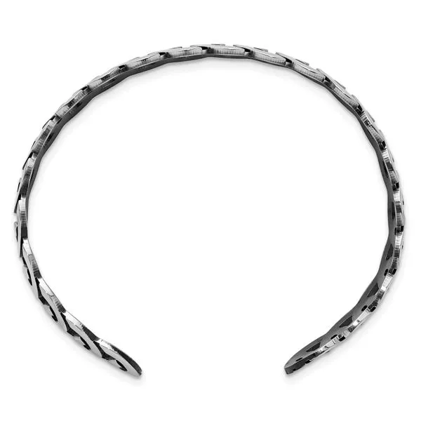 Leslie's Sterling Silver Rh-plated Antiqued Burnished Polished Cuff Bangle Image 2 Delfine's Jewelry Charleston, WV
