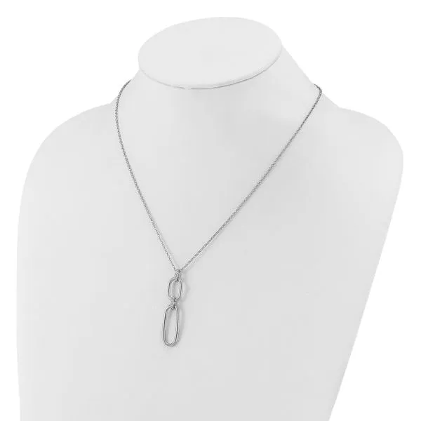 Leslie's Sterling Silver Rh-plated Polished CZ with 2in ext. Necklace Image 3 Johnson Jewellers Lindsay, ON