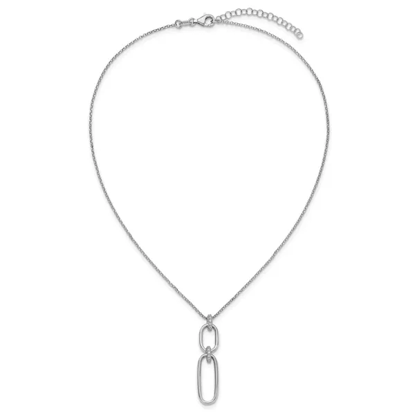 Leslie's Sterling Silver Rh-plated Polished CZ with 2in ext. Necklace Image 4 Gaines Jewelry FLINT, MI