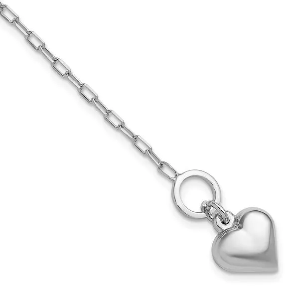 Leslie's Sterling Silver Rhodium-plated Polished Heart Toggle Bracelet Michael's Jewelry North Wilkesboro, NC