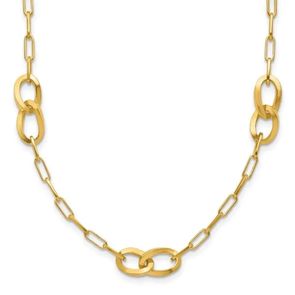 Leslie's Sterling Silver Gold-plated Fancy Link with 1in ext. Necklace Gaines Jewelry FLINT, MI