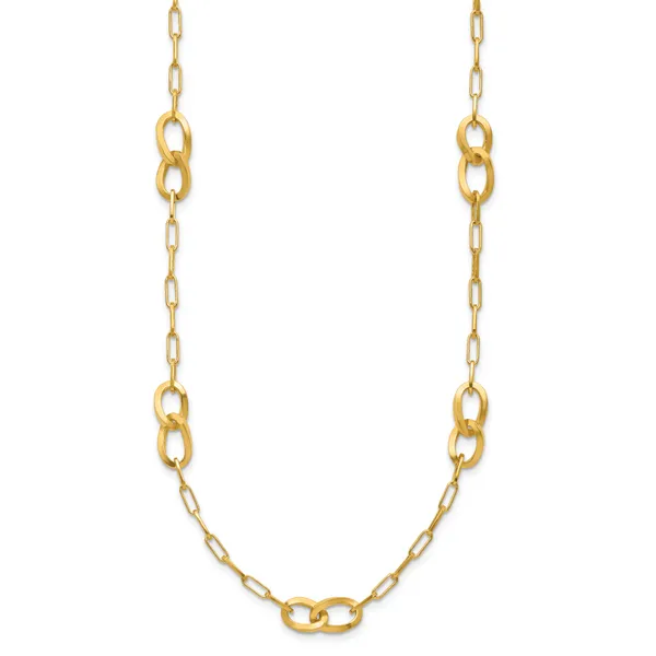 Leslie's Sterling Silver Gold-plated Fancy Link with 1in ext. Necklace Image 2 Gaines Jewelry FLINT, MI