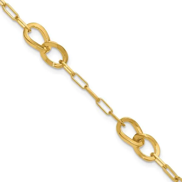 Leslie's Sterling Silver Gold-plated Fancy Link with 1in ext. Bracelet Albert's Jewelers Kingsland, GA