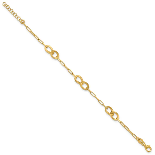 Leslie's Sterling Silver Gold-plated Fancy Link with 1in ext. Bracelet Image 2 Albert's Jewelers Kingsland, GA