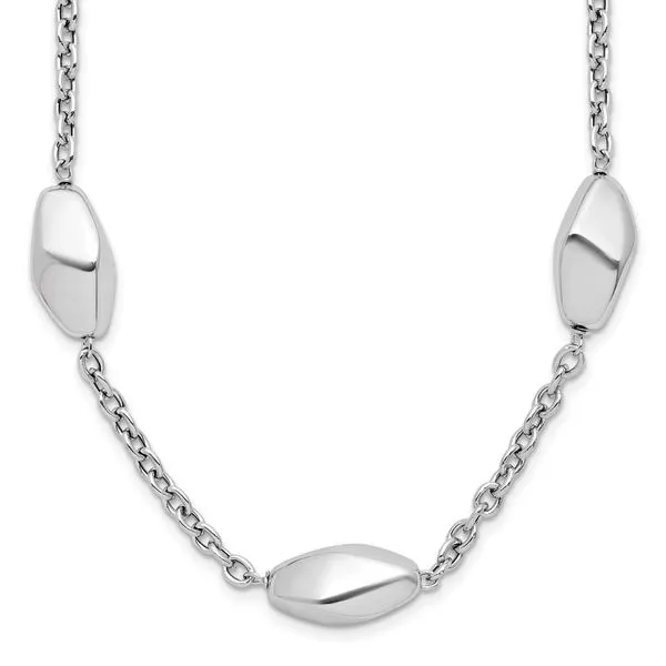 Leslie's Sterling Silver Rhodium-plated Polished with 1.5in ext. Necklace Jerald Jewelers Latrobe, PA