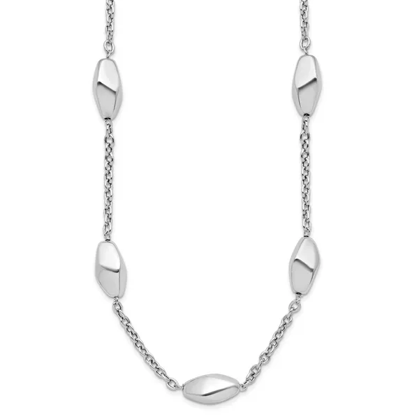 Leslie's Sterling Silver Rhodium-plated Polished with 1.5in ext. Necklace Image 2 Diny's Jewelers Middleton, WI