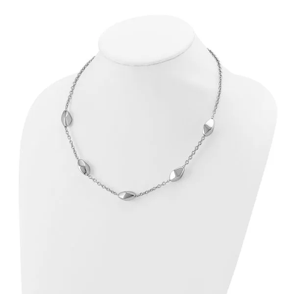 Leslie's Sterling Silver Rhodium-plated Polished with 1.5in ext. Necklace Image 3 Trenton Jewelers Ltd. Trenton, MI