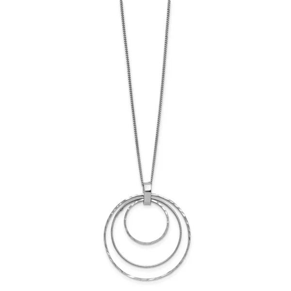 Leslie's Sterling Silver Rhodium-plated D/C Circles Necklace Image 2 Thomas A. Davis Jewelers Holland, MI