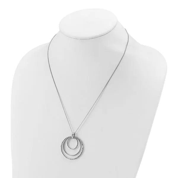 Leslie's Sterling Silver Rhodium-plated D/C Circles Necklace Image 3 Jerald Jewelers Latrobe, PA