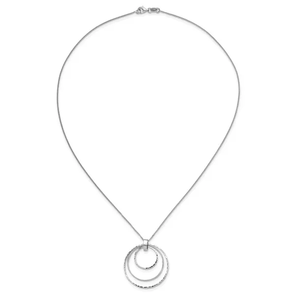 Leslie's Sterling Silver Rhodium-plated D/C Circles Necklace Image 4 Barnett Jewelers Jacksonville, FL