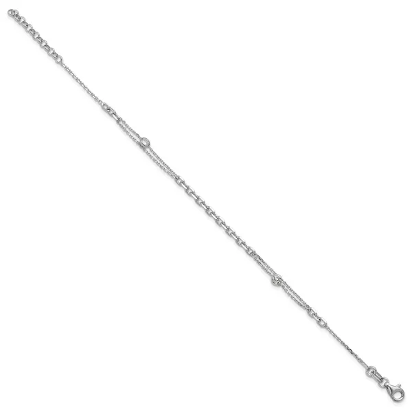 Leslie's Sterling Silver Rhodium-plated CZ with 1in ext. Bracelet Image 2 Barnett Jewelers Jacksonville, FL
