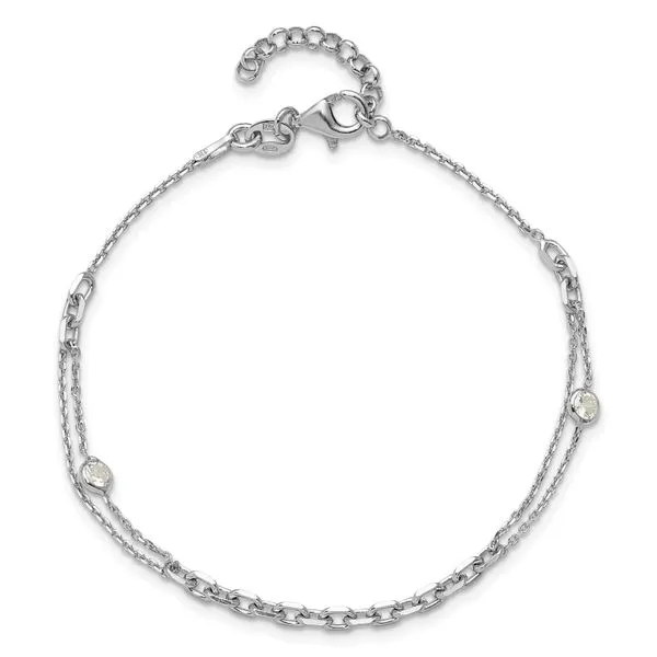Leslie's Sterling Silver Rhodium-plated CZ with 1in ext. Bracelet Image 4 Diny's Jewelers Middleton, WI