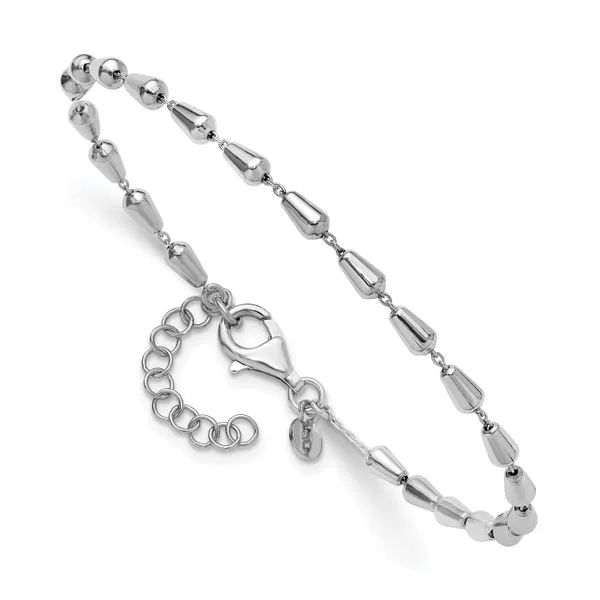 Leslie's Sterling Silver RH-plated Polished 7in w/ 1in ext. Bracelet Image 3 Valentine's Fine Jewelry Dallas, PA