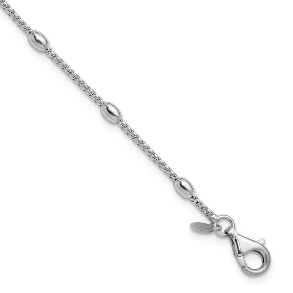 Leslie's Sterling Silver RH-plated Fancy Bead  w/1in ext. Bracelet John E. Koller Jewelry Designs owasso, OK