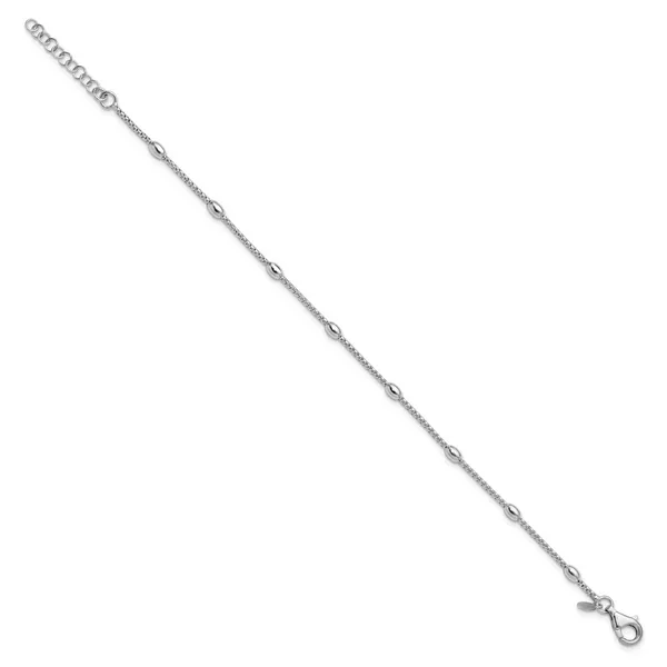 Leslie's Sterling Silver RH-plated Fancy Bead  w/1in ext. Bracelet Image 2 John E. Koller Jewelry Designs owasso, OK