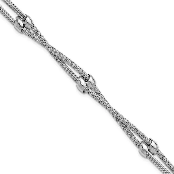 Leslie's SS RH-plated Polished 2-strand Bead w/1in ext. Bracelet Jewelry Design Studio Jensen Beach, FL