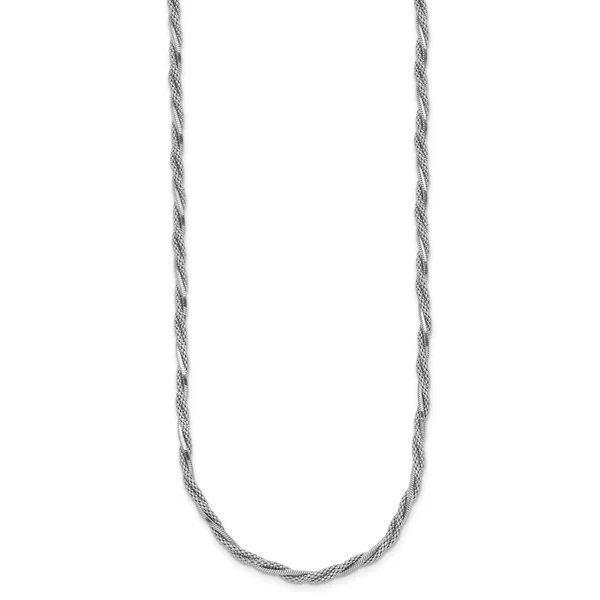 Leslie's SS RH-plated Polish/Texture Braided w/1.5in ext. Necklace Image 2 Grayson & Co. Jewelers Iron Mountain, MI