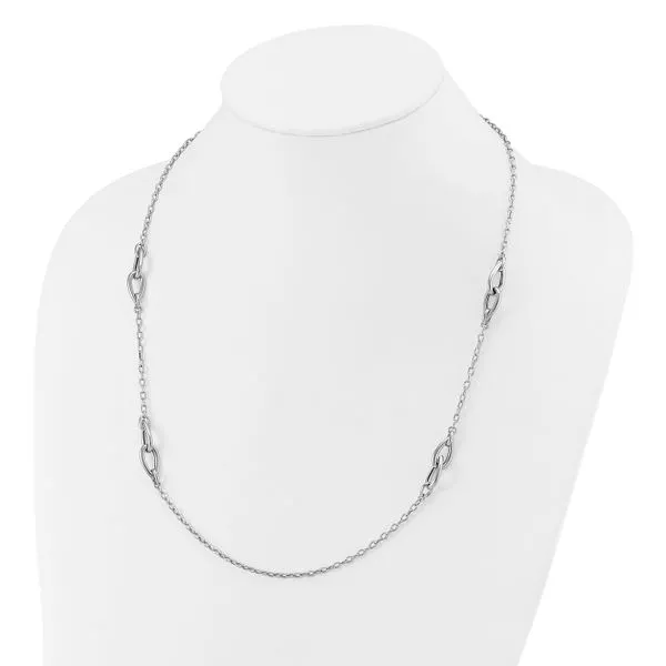 Leslie's Sterling Silver RH-plate Polish Fancy Link w/2in ext. Necklace Image 3 Grayson & Co. Jewelers Iron Mountain, MI