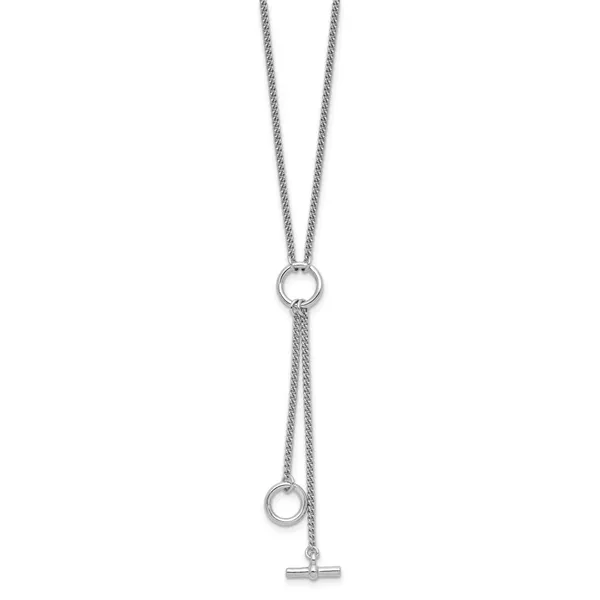 Leslie's SS RH-plated Polished Circle Tassel w/2in ext. Necklace Image 2 Grayson & Co. Jewelers Iron Mountain, MI