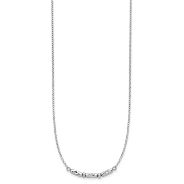 Leslie's Sterling Silver RH-plated Polished Fancy w/1in ext. Necklace Image 2 Jim's Jewelers Tyler, TX