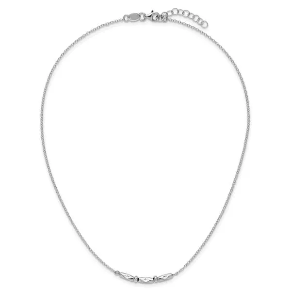 Leslie's Sterling Silver RH-plated Polished Fancy w/1in ext. Necklace Image 4 Jim's Jewelers Tyler, TX