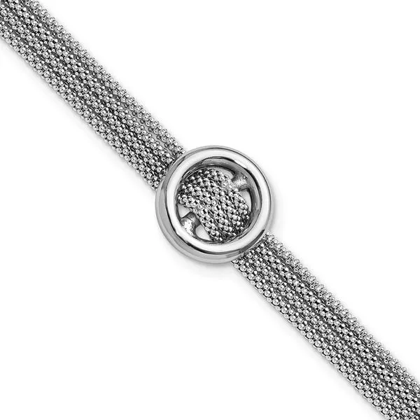 Leslie's Sterling Silver RH-plat Circle Multi-strand w/1in ext. Bracelet Grayson & Co. Jewelers Iron Mountain, MI