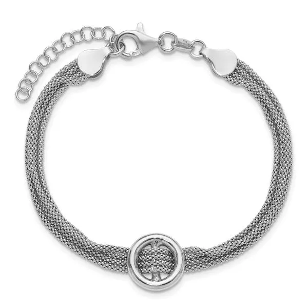 Leslie's Sterling Silver RH-plat Circle Multi-strand w/1in ext. Bracelet Image 4 Grayson & Co. Jewelers Iron Mountain, MI