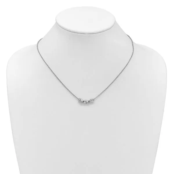 Leslie's Sterling Silver RH-plated Polished Beads w/2in ext. Necklace Image 3 Jerald Jewelers Latrobe, PA