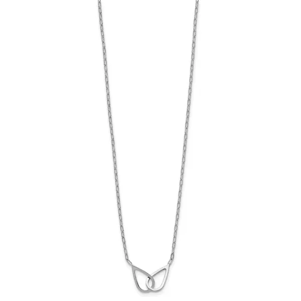 Leslie's SS RH-plated Polish Intertwined Teardrop w/2in ext. Necklace Image 2 Mitchell's Jewelry Norman, OK
