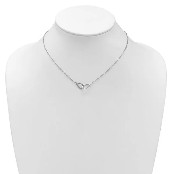 Leslie's SS RH-plated Polish Intertwined Teardrop w/2in ext. Necklace Image 3 Michael's Jewelry North Wilkesboro, NC