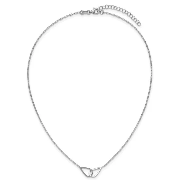 Leslie's SS RH-plated Polish Intertwined Teardrop w/2in ext. Necklace Image 4 Mitchell's Jewelry Norman, OK