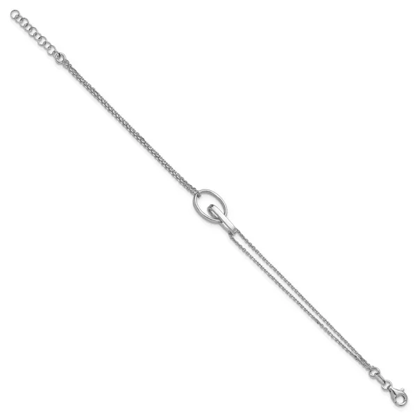 Leslie's Sterling Silver RH-plated Polished Oval w/1in ext. Bracelet Image 2 Jimmy Smith Jewelers Decatur, AL
