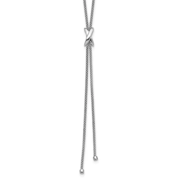 Leslie's SS Rhodium-plated Polished X Lariat w/ 2in Ext. Necklace Moseley Diamond Showcase Inc Lexington, SC