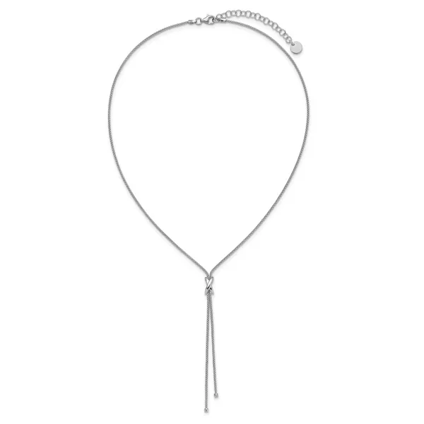 Leslie's SS Rhodium-plated Polished X Lariat w/ 2in Ext. Necklace Image 4 Moseley Diamond Showcase Inc Lexington, SC