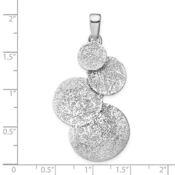 Leslie's SS Radiant Essence Textured Contemporary Circles Pendant Image 4 Arlene's Fine Jewelry Vidalia, GA