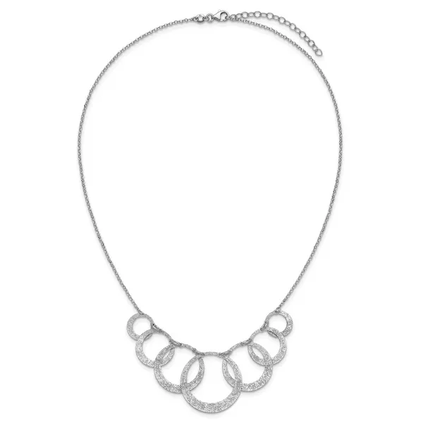 Leslie's SS Radiant Essence Pol/Textured Circles w/ 2in Ext. Necklace Image 4 Leslie E. Sandler Fine Jewelry and Gemstones rockville , MD