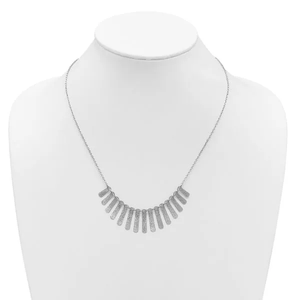 Leslie's SS Radiant Essence Pol/Textured Bars w/ 2in Ext. Necklace Image 3 Diny's Jewelers Middleton, WI