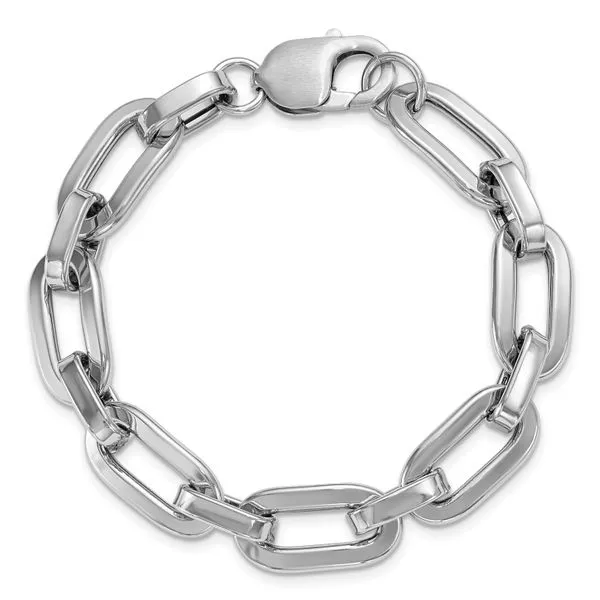 Leslie's Sterling Silver Rhodium-plated 10.5mm Oval Link Bracelet Image 4 G.G. Gems, Inc. Scottsdale, AZ