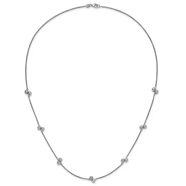 Leslie's SS Rhodium-plated Polished Brushed and Beaded Necklace Image 4 Grayson & Co. Jewelers Iron Mountain, MI