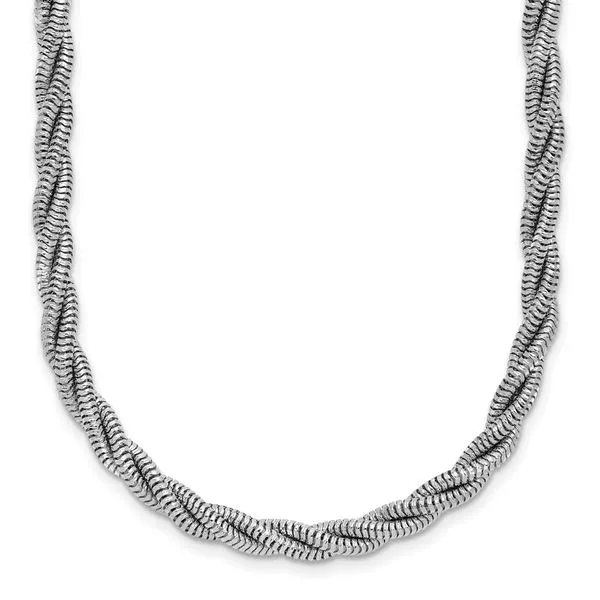 Leslie's Sterling Silver RH-plated Polished and Twisted Necklace Valentine's Fine Jewelry Dallas, PA